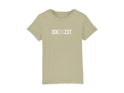 Sage T-shirt met opdruk DOEDISZOT.