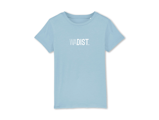 Lichtblauwe T-shirt met opdruk WADIST.