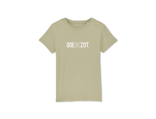 Sage T-shirt met opdruk DOEDISZOT.