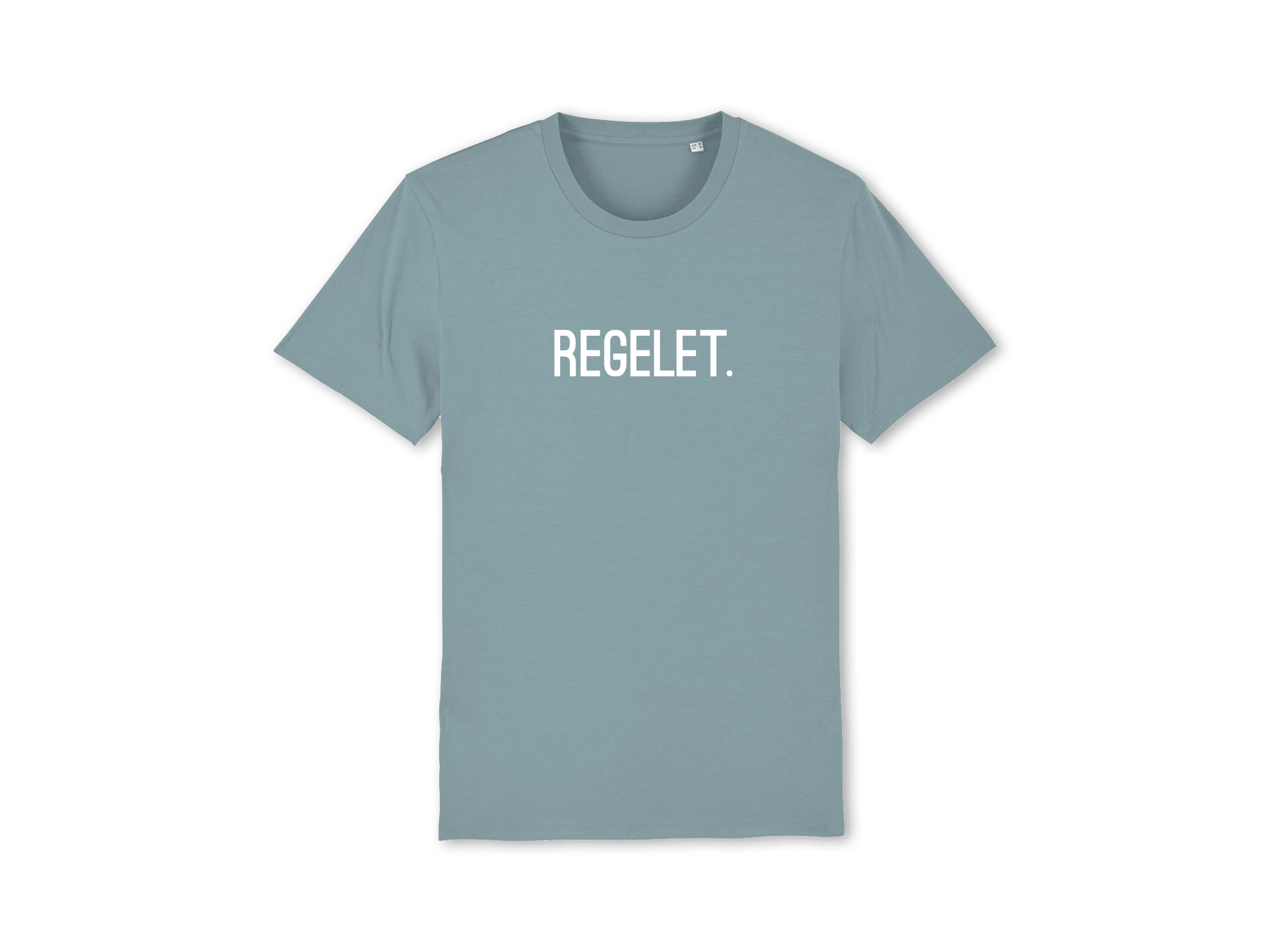Lichtblauwe T-shirt met opdruk REGELET.