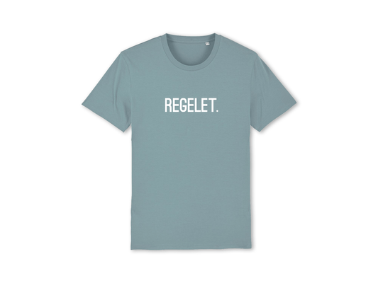 Lichtblauwe T-shirt met opdruk REGELET.