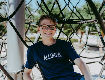 T-shirt ALLOKES. Donkerblauw Kinderen