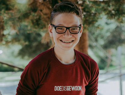 DOEDISGEWOON. trui bordeaux unisex kinderen