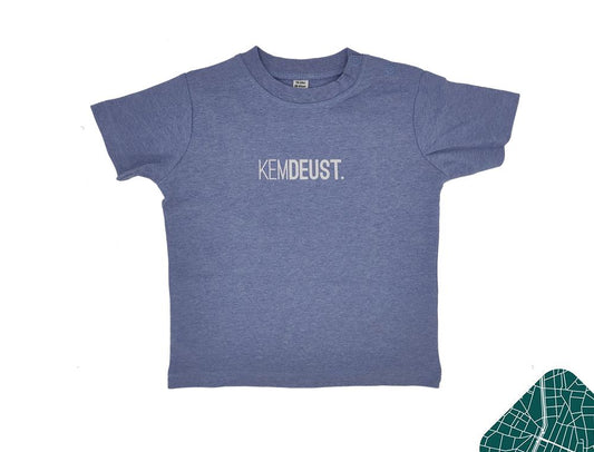 Blauwe T-shirt met opdruk KEMDEUST