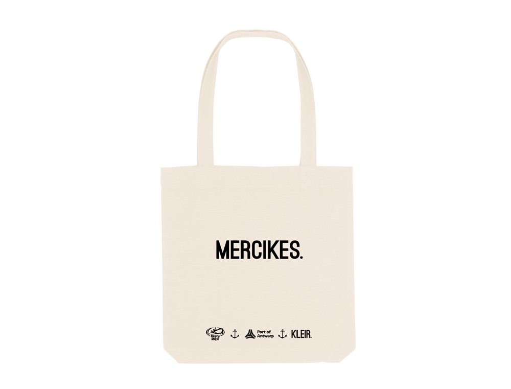 MERCIKES. natural totebag - samenwerking KLEIR., Port of Antwerp en Mercy Ships