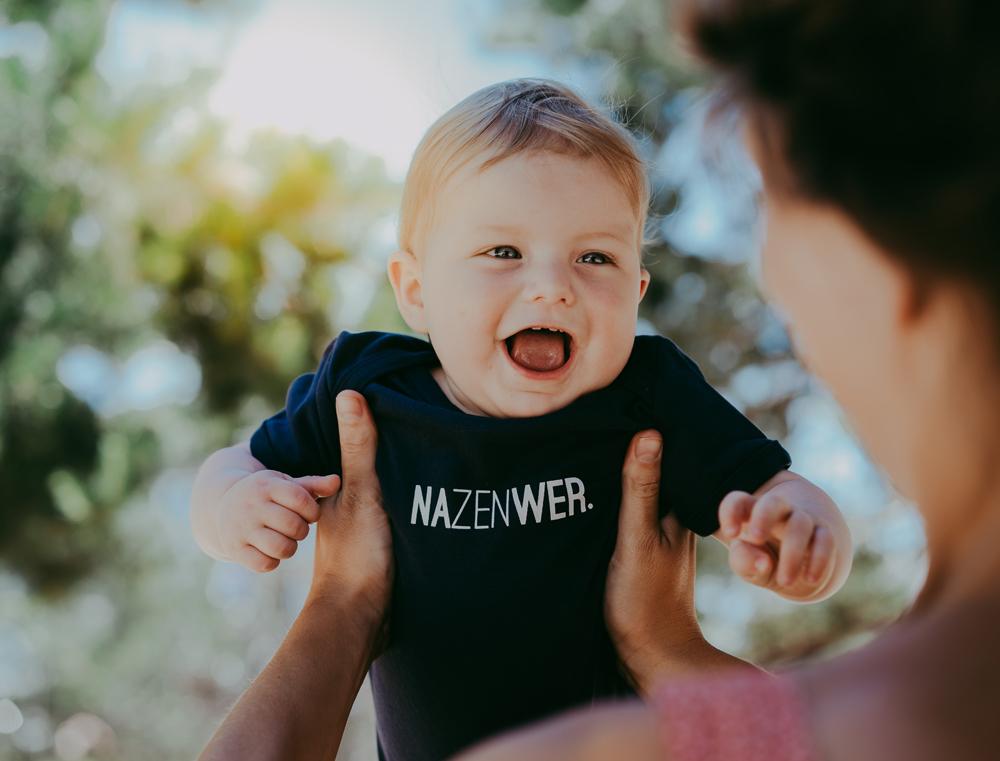 NAZENWER. blauw rompertje body baby's kruippakje KLEIR.