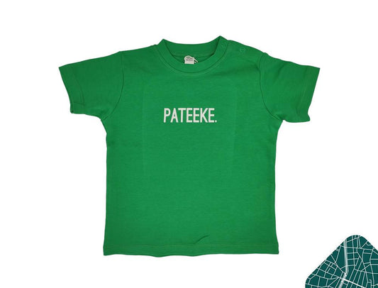 Groene T-shirt met opdruk PATEEKE.