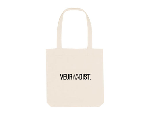 Natural totebag met opdruk VEURWADIST.